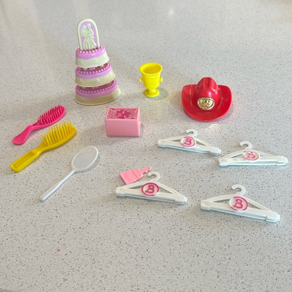 Barbie Doll Accessories Mixed LOT  Brush Hangers Etc Replacement 12 pcs